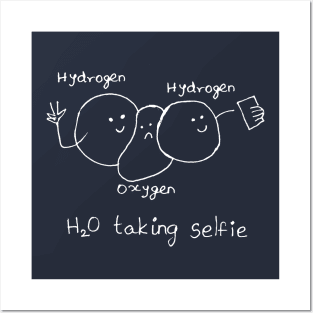 POOR OXYGEN SELFIE FUNNY SCIENCE ILLUSTRATION JOKE Posters and Art